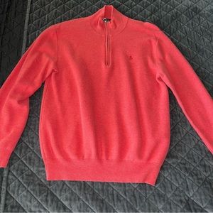Polo Ralph Lauren Sweater Men Large Faded Red Half Zipper A1